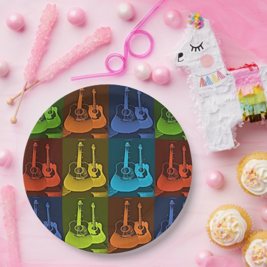 Guitar Art Papieren Bordje (Feest)