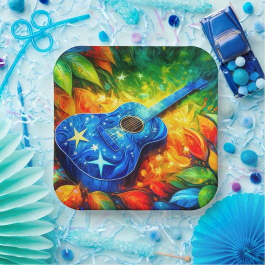 Guitar Art Papieren Bordje (Feest)
