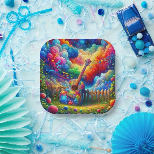 Guitar Art Papieren Bordje (Feest)