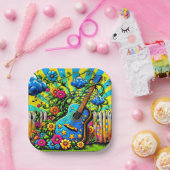 Guitar Art Papieren Bordje (Feest)