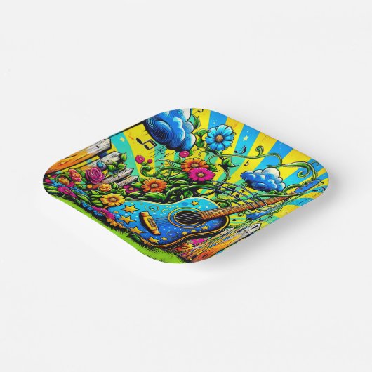 Guitar Art Papieren Bordje (Gebogen)