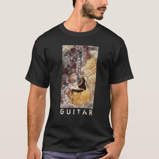 Guitar Artistic Digital Art T-shirt (Voorkant)