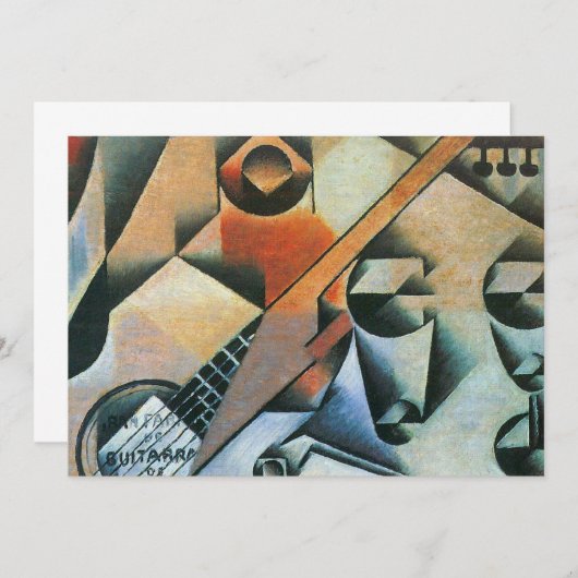 Guitar (Banjo) en Glazen, Juan Gris, kunst (Voorkant / Achterkant)