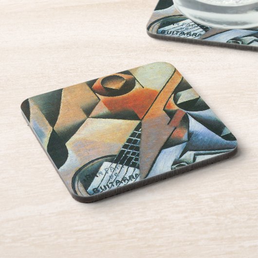 Guitar (Banjo) en Glazen, Juan Gris,  kunst Bier Onderzetter (Linkerzijde)