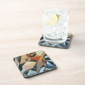 Guitar (Banjo) en Glazen, Juan Gris,  kunst Bier Onderzetter (Rechterzijde)