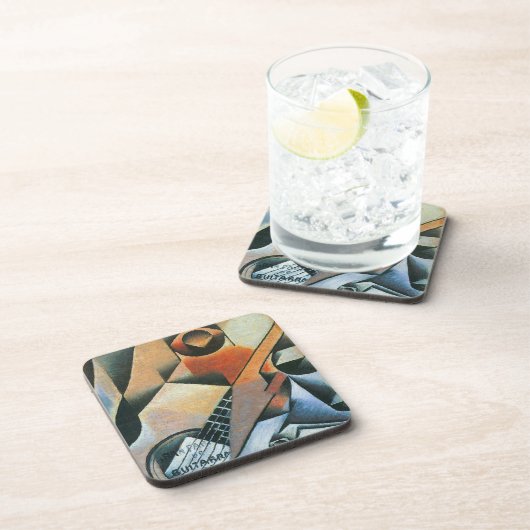 Guitar (Banjo) en Glazen, Juan Gris,  kunst Bier Onderzetter (Rechterzijde)