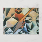 Guitar (Banjo) en Glazen, Juan Gris,  kunst Briefkaart (Voorkant)