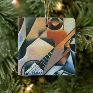 Guitar (Banjo) en Glazen, Juan Gris, kunst Keramisch Ornament