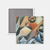 Guitar (Banjo) en Glazen, Juan Gris,  kunst Magneet (Voorkant / Achterkant)