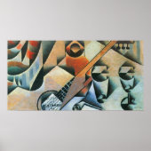 Guitar (Banjo) en Glazen, Juan Gris,  kunst Poster (Voorkant)