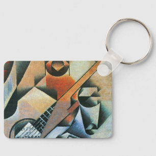 Guitar (Banjo) en Glazen, Juan Gris,  kunst Sleutelhanger