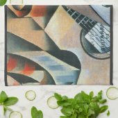 Guitar (Banjo) en Glazen, Juan Gris, kunst Theedoek (Gevouwen)