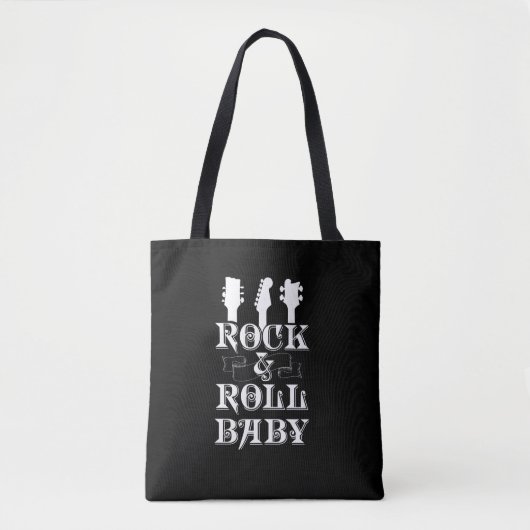 Guitar Bass Rock en Roll Music Rocker Musician Tote Bag (Voorkant)