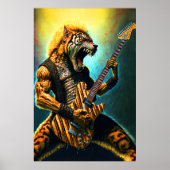 Guitar Beast - Rock- en Roll Tiger Poster Print (Voorkant)