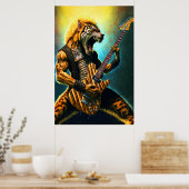 Guitar Beast - Rock- en Roll Tiger Poster Print (Keuken)