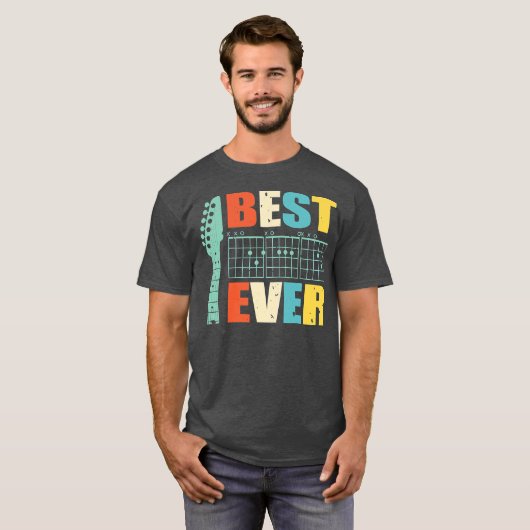 Guitar Best Dad Ever Guitarist Funny Father's day T-shirt (Voorkant volledig)