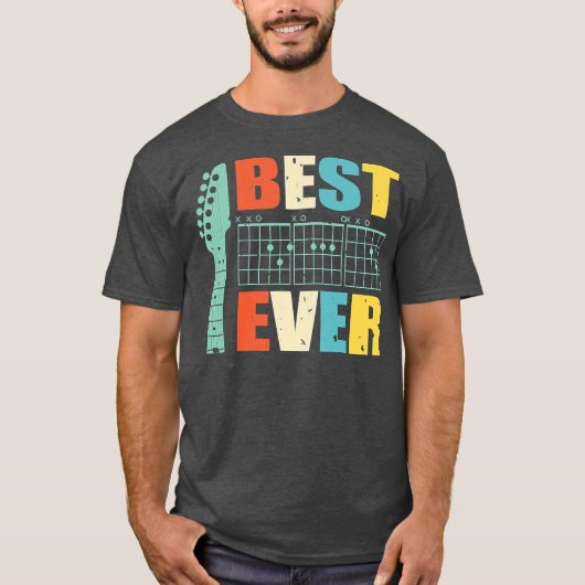 Guitar Best Dad Ever Guitarist Funny Father's day T-shirt (Voorkant)