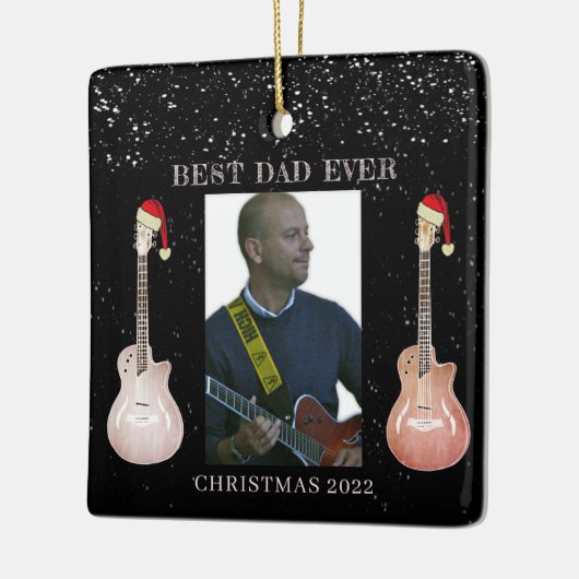 Guitar Best Pap Ever Kerstmis 2022 Ceramic Orname Keramisch Ornament (Links)