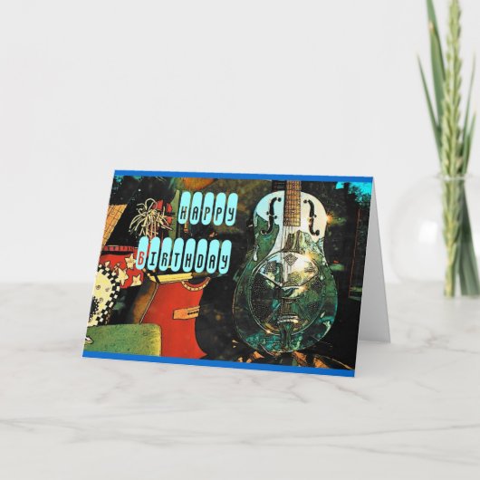 Guitar Birthday Card - Gepersonaliseerd Kaart (Voorkant)