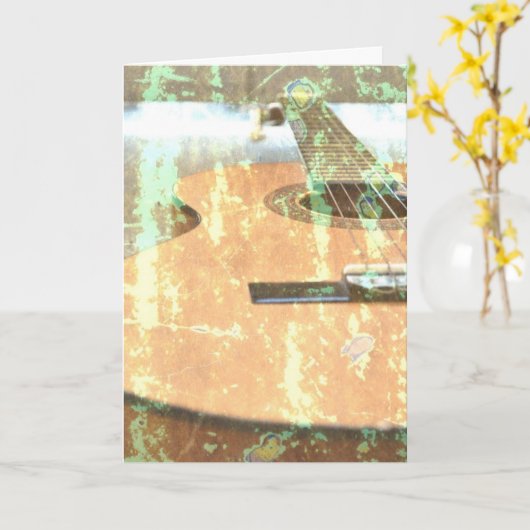 Guitar Birthday Kaart (Gele Bloem)