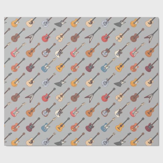 Guitar Birthday Party Cadeaupapier (Vlak)