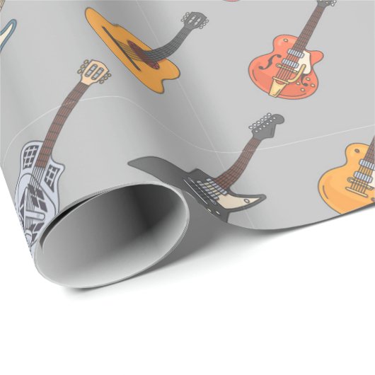 Guitar Birthday Party Cadeaupapier (Rol Hoek)