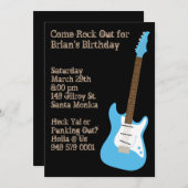 Guitar Birthday Party Invitation Kaart (Voorkant / Achterkant)