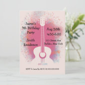 Guitar Birthday Party Kaart (Staand voorkant)