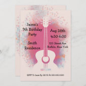 Guitar Birthday Party Kaart (Voorkant / Achterkant)