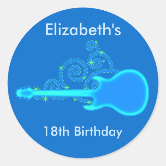 Guitar Birthday Stickers (Voorkant)