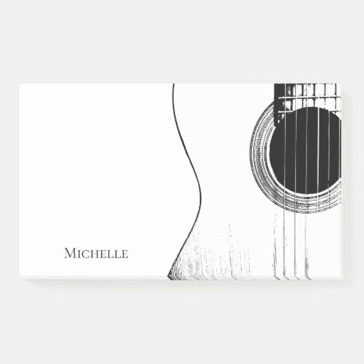 Guitar Black en White Post-it® Notes (Voorkant)
