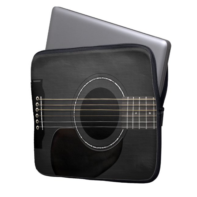 Guitar Black Laptop Sleeve (Voorkant Links)