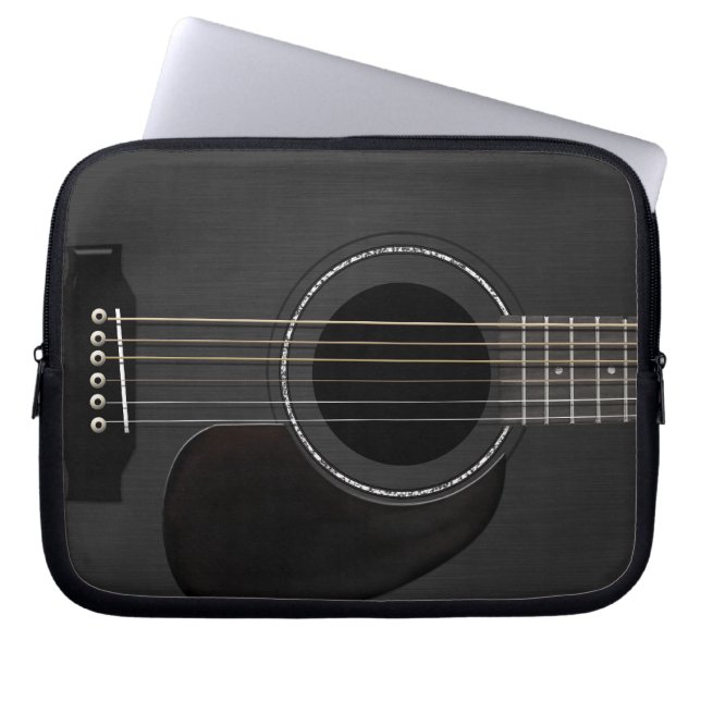 Guitar Black Laptop Sleeve (Voorkant)