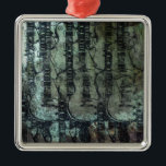Guitar Blauwgroen Green Black Collage Metalen Ornament<br><div class="desc">Fabulous Collage of Guitars met een Blauwgroen en groene kleur die ideaal is voor muzikanten of muzikanten.</div>