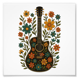 Guitar & Bloom Designs Foto Afdruk