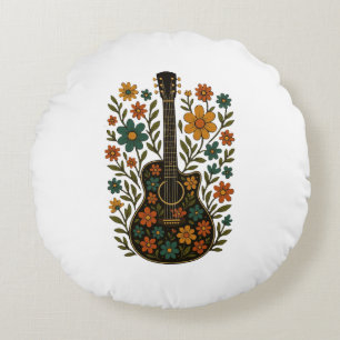 Guitar & Bloom Designs Rond Kussen