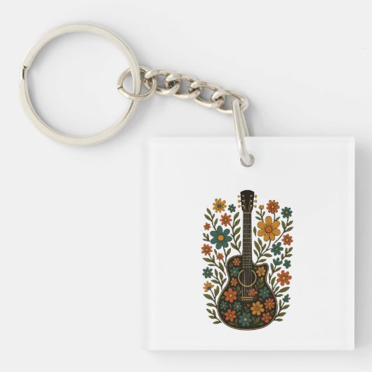 Guitar & Bloom Designs Sleutelhanger (voorkant)