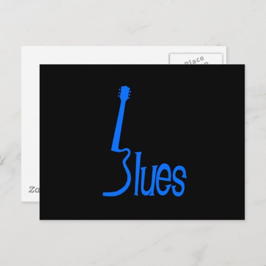 Guitar Blues Briefkaart (Voorkant / Achterkant)