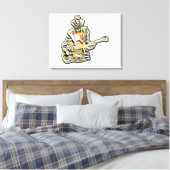 Guitar Blues Mann - Voel het je voor Canvas Afdruk (Insitu (Slaapkamer))