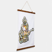 Guitar Blues Mann - Voel het je voor Hangend Wandkleed (Gebogen)