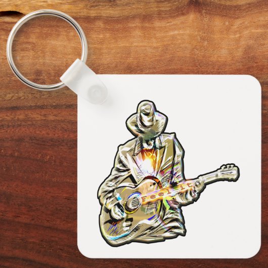 Guitar Blues Mann - Voel het je voor Sleutelhanger (Voorkant)