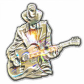 Guitar Blues Mann - Voel het je voor Sticker (Voorkant)