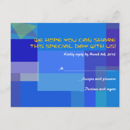 GUITAR BLUES Musical Bar Bat Mitzvah Reply Card RSVP Kaartje