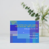 GUITAR BLUES Musical Bar Bat Mitzvah Reply Card RSVP Kaartje (Staand voorkant)