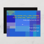 GUITAR BLUES Musical Bar Bat Mitzvah Reply Card RSVP Kaartje (Voorkant / Achterkant)