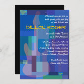 GUITAR BLUES Musical Bar Bat Mitzvah Uitnodiging (Voorkant / Achterkant)