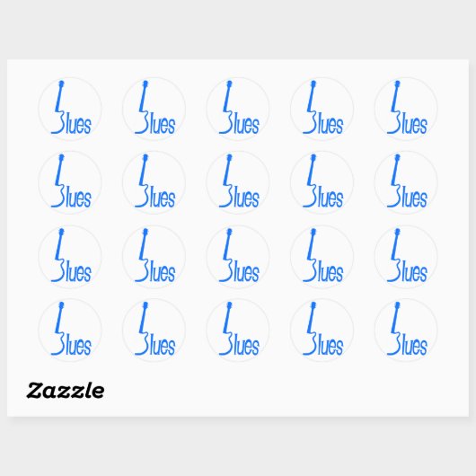 Guitar Blues Ronde Sticker (Vel)