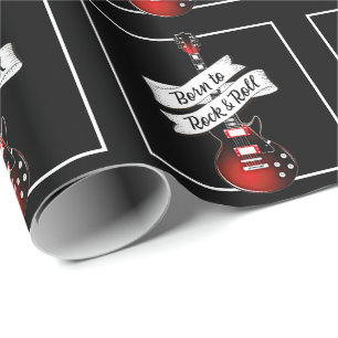 Guitar Born to Rock & Roll Music Musician Gift Cadeaupapier