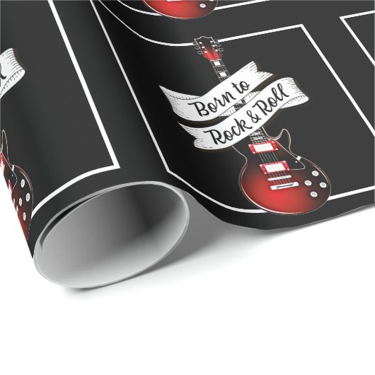 Guitar Born to Rock & Roll Music Musician Gift Cadeaupapier (Rol Hoek)