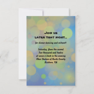 Guitar Boy Bar Mitzvah Reception Party Card Kaart